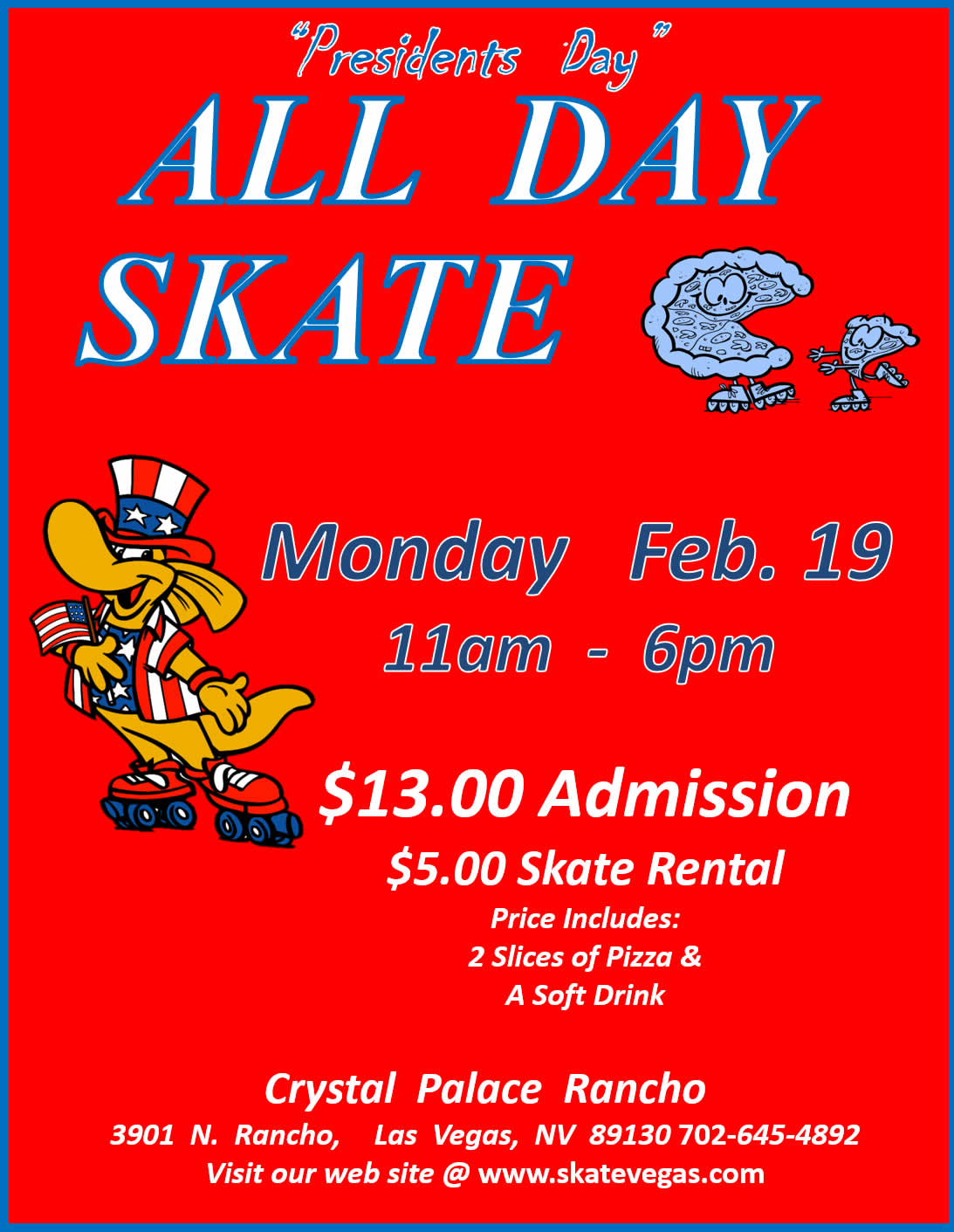 2024 Presidents Day All Day Skate at Crystal Palace
